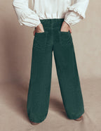 Wide Leg Jean-Malachite Green Cord