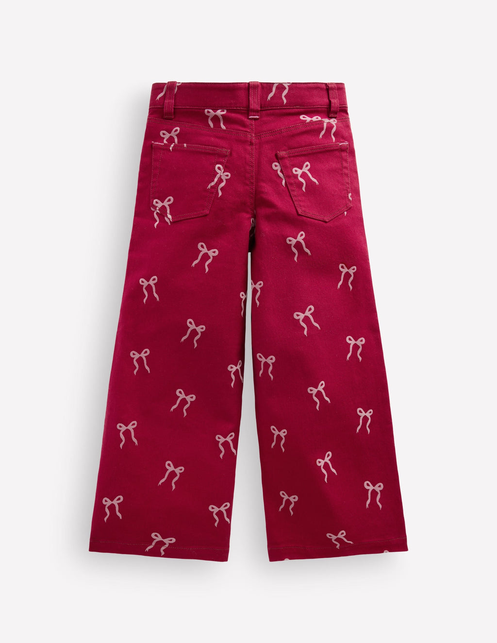Wide Leg Jean-Ruby Red Flock Bow