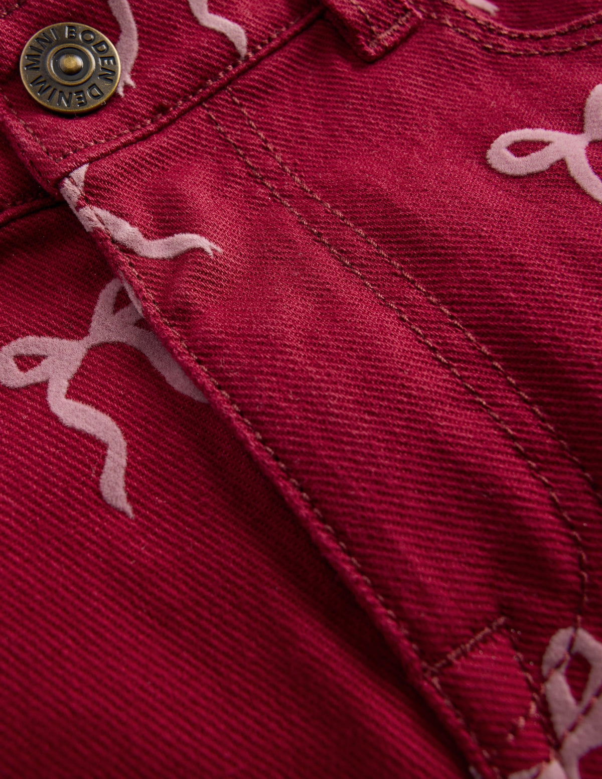 Wide Leg Jean-Ruby Red Flock Bow