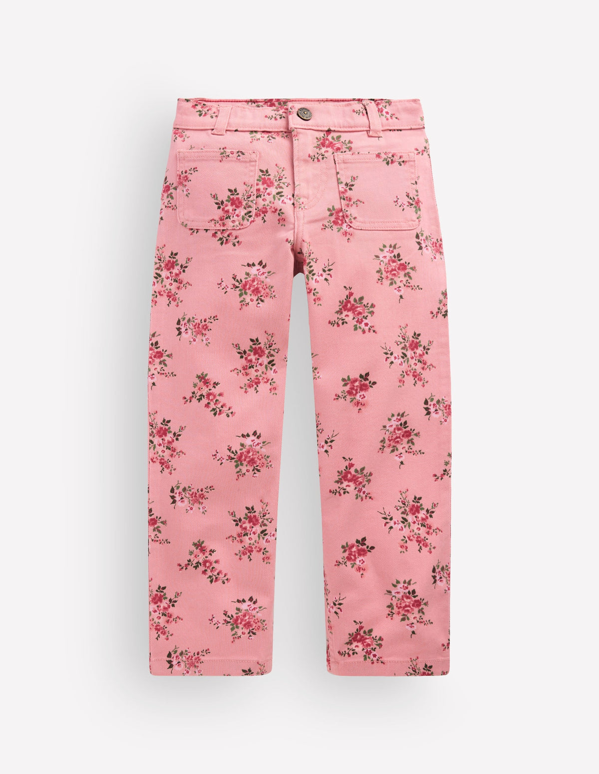 Patch Pocket Straight Jeans-Pink Quartz Soft Floral