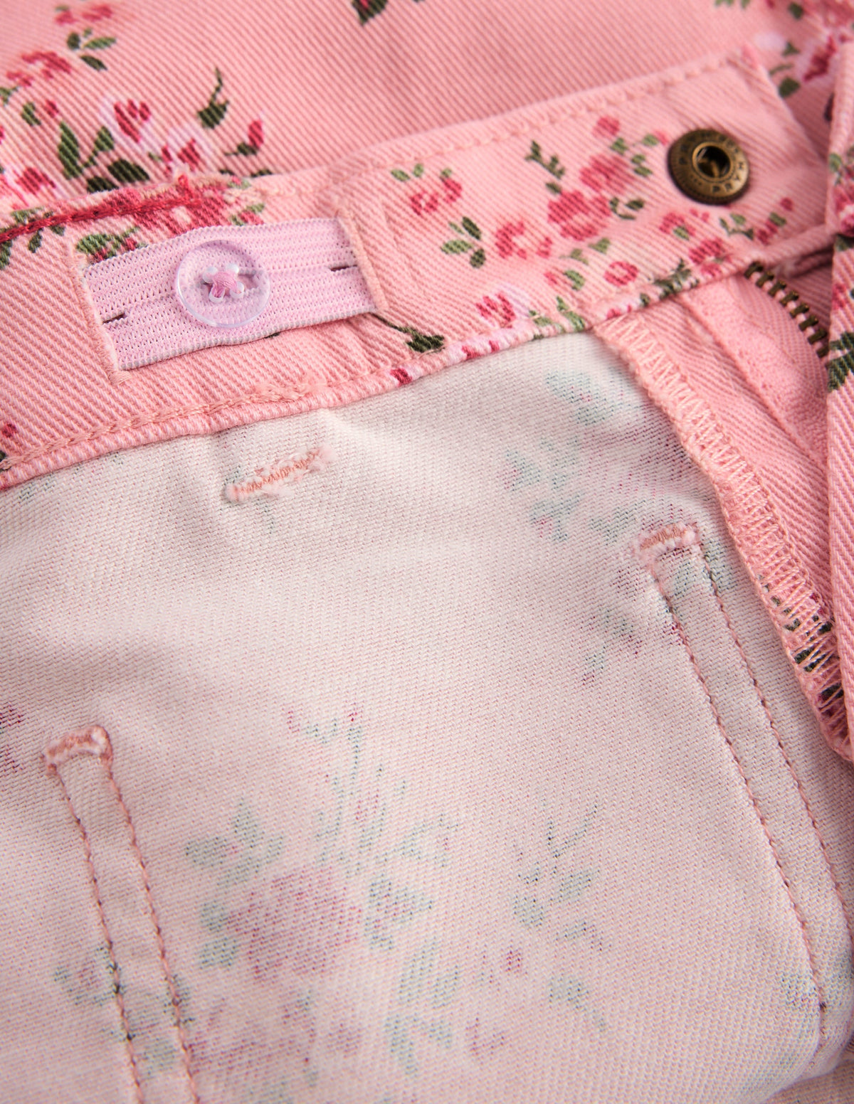 Patch Pocket Straight Jeans-Pink Quartz Soft Floral