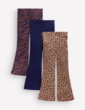 3-Pack Ribbed Flared Leggings-Multi Animal