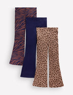 3-Pack Ribbed Flared Leggings-Multi Animal