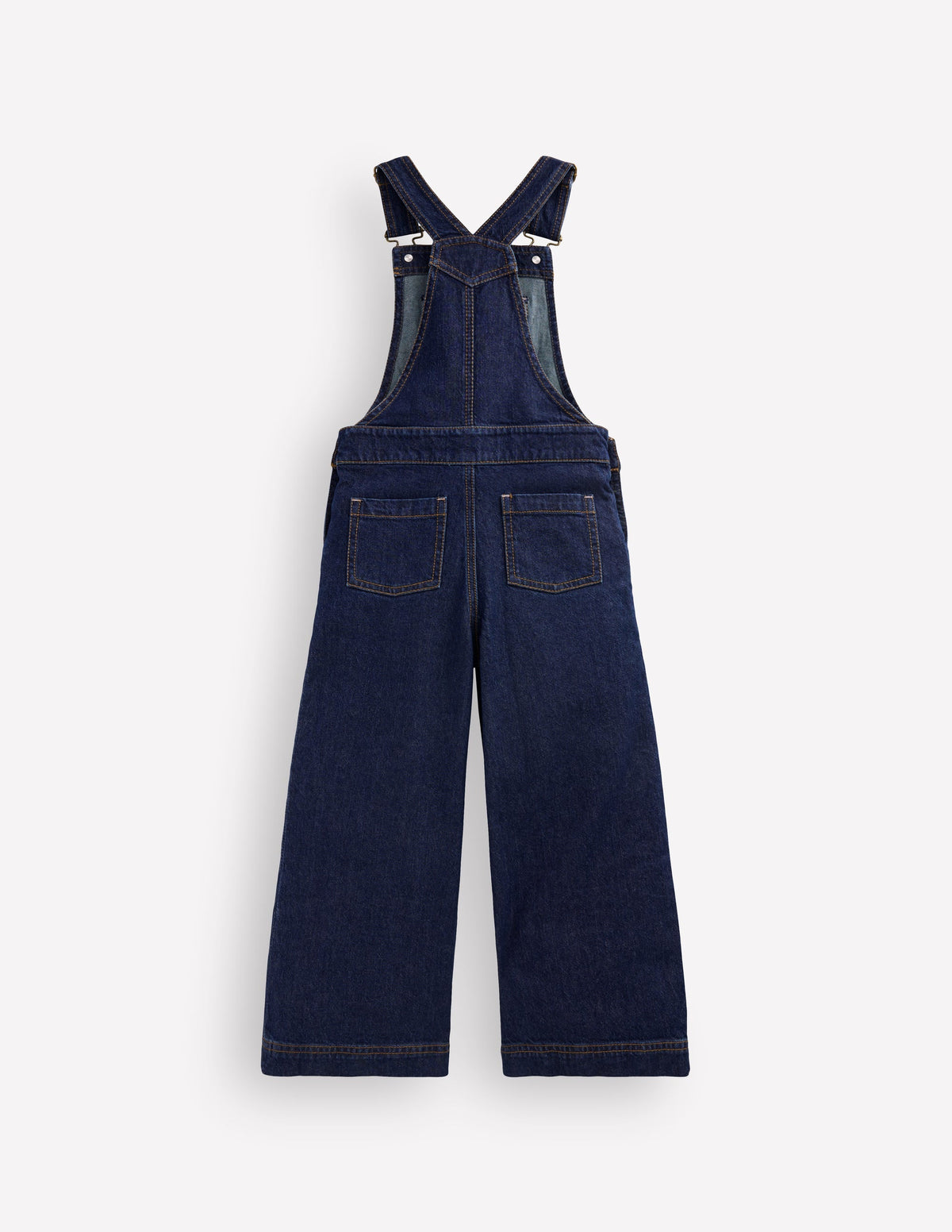 Wide Leg Dungarees-Dark Wash Denim