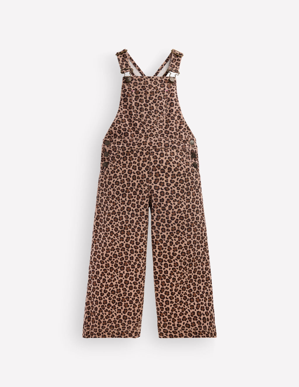 Wide Leg Dungarees-Brown Leopard