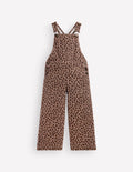 Wide Leg Dungarees-Brown Leopard