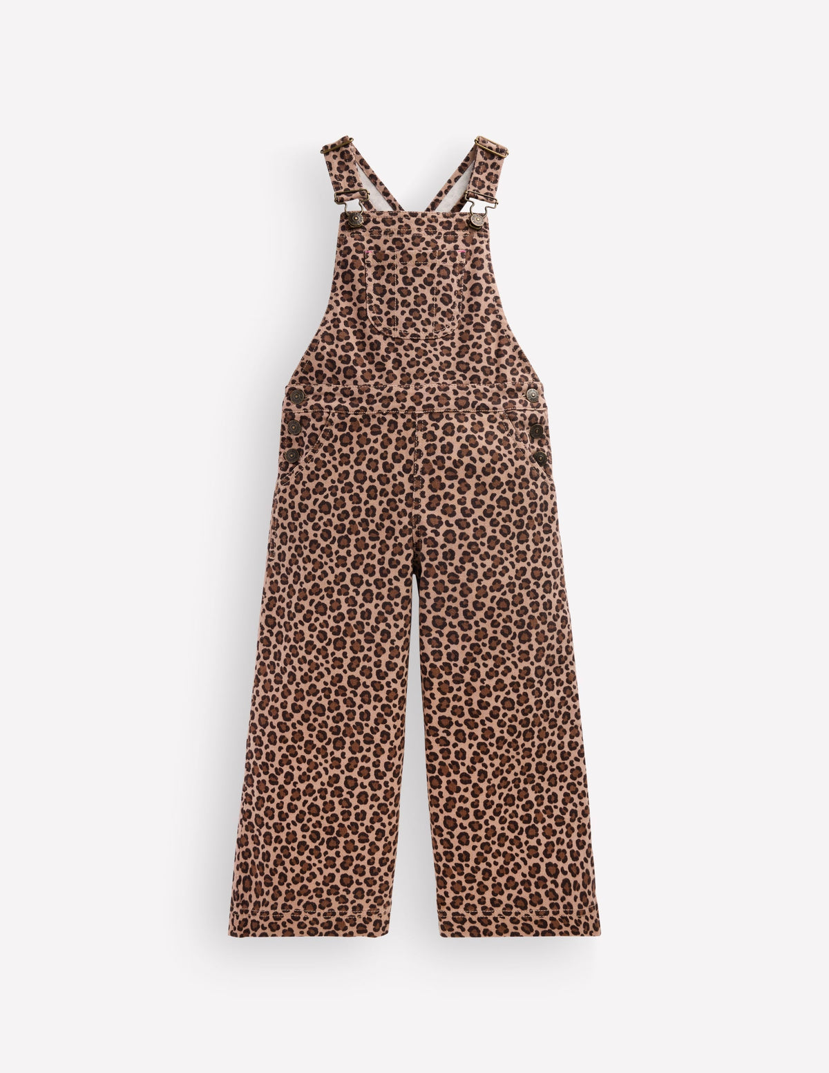 Wide Leg Dungarees-Brown Leopard