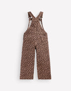 Wide Leg Dungarees-Brown Leopard