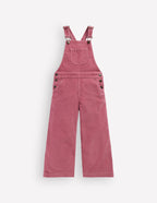 Wide Leg Dungarees-Pink Heather Cord