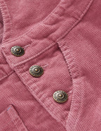 Wide Leg Dungarees-Pink Heather Cord