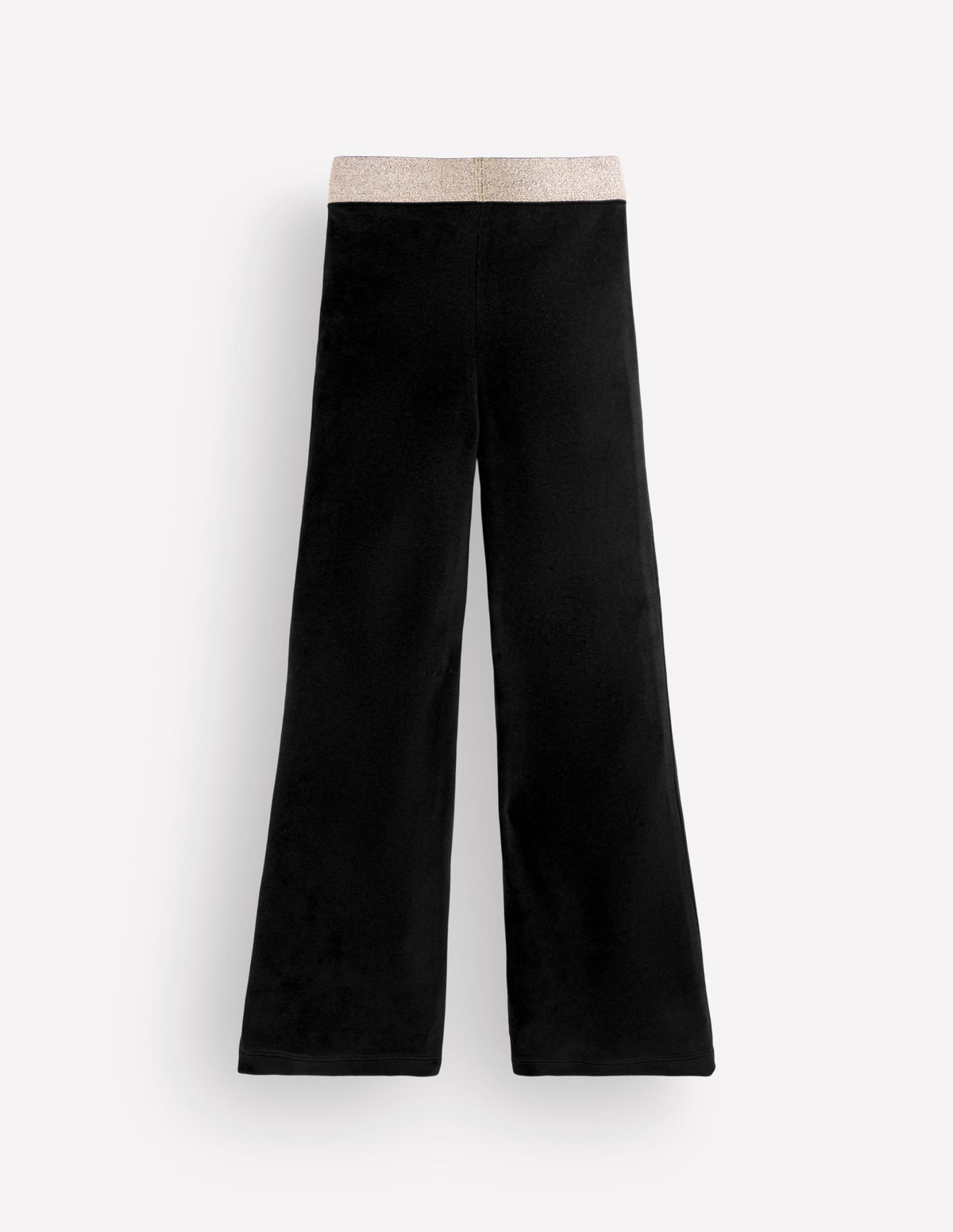 Velvet Flared Leggings-Black