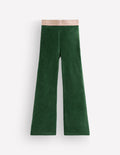Velvet Flared Leggings-Hunter Green