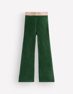 Velvet Flared Leggings-Hunter Green