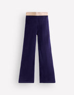 Velvet Flared Leggings-College Navy