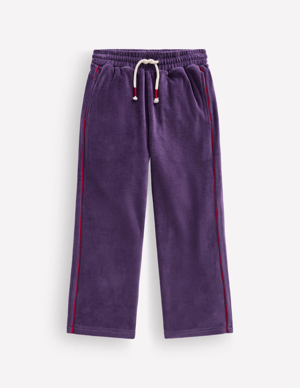 Velour Wide Leg Joggers-Mystic Purple