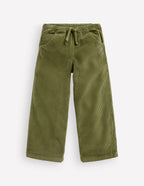 Draw Cord Trousers-Olive Cord