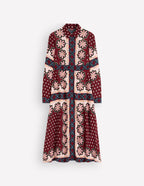 Joanna Midi Shirt Dress-Multi Geo Flora Placement