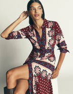 Joanna Midi Shirt Dress-Multi Geo Flora Placement