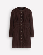 Zara Cord Short Dress-Bitter Chocolate