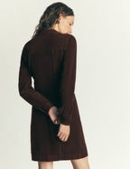 Zara Cord Short Dress-Bitter Chocolate
