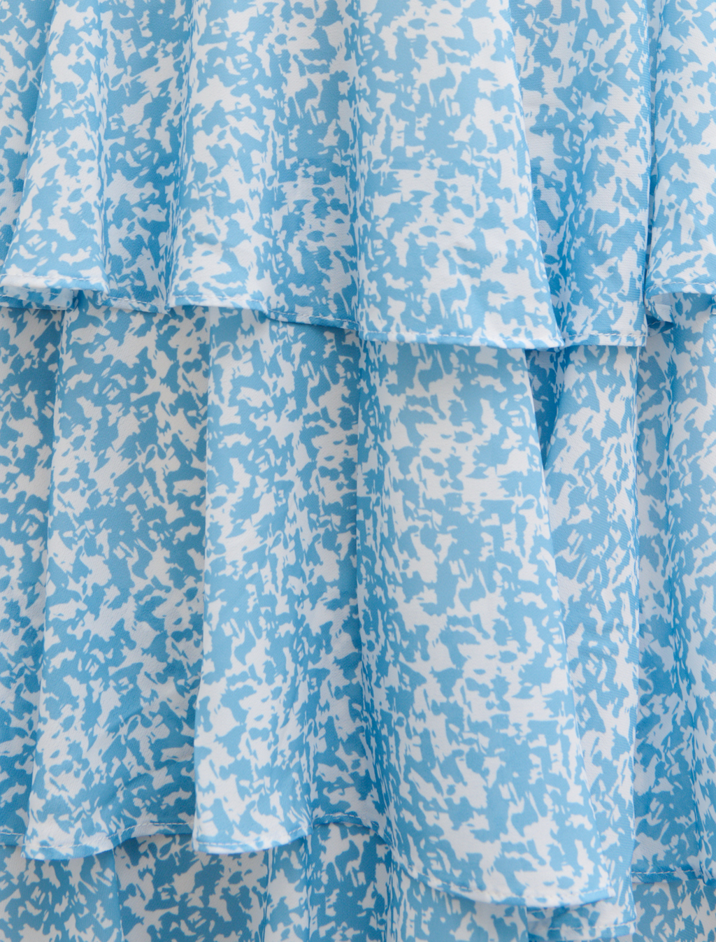 Lissy Ruffle Midaxi Dress - Blue Abstract