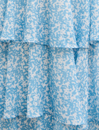 Lissy Ruffle Midaxi Dress - Blue Abstract