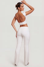 Modal Mid-Rise Trousers in White