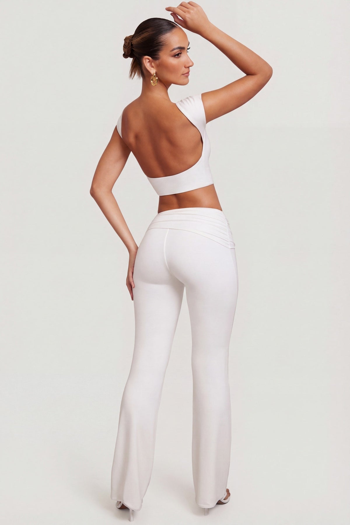 Modal Mid-Rise Trousers in White