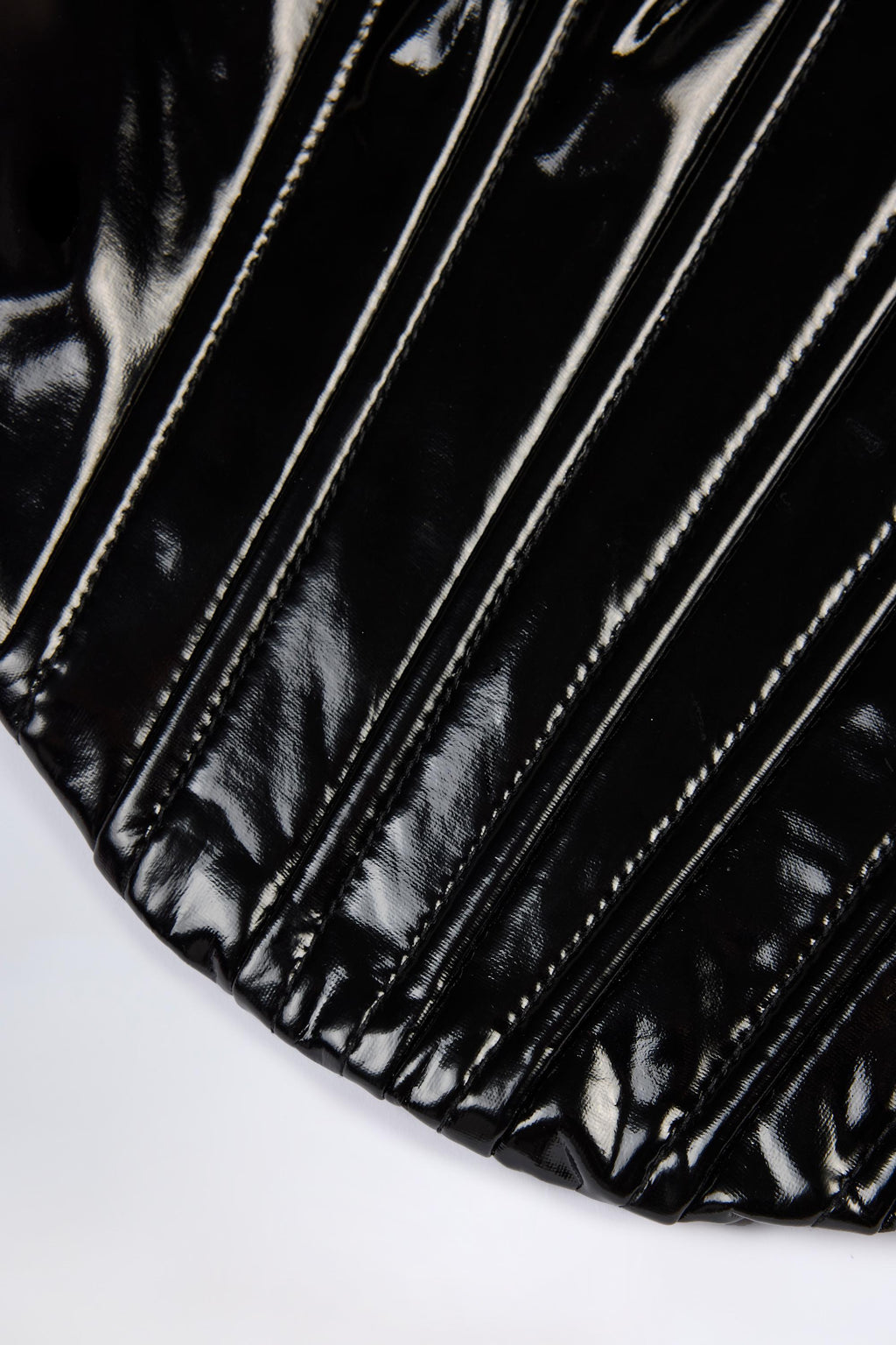 Vinyl Lace-Up Corset Top in Black