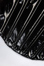 Vinyl Lace-Up Corset Top in Black