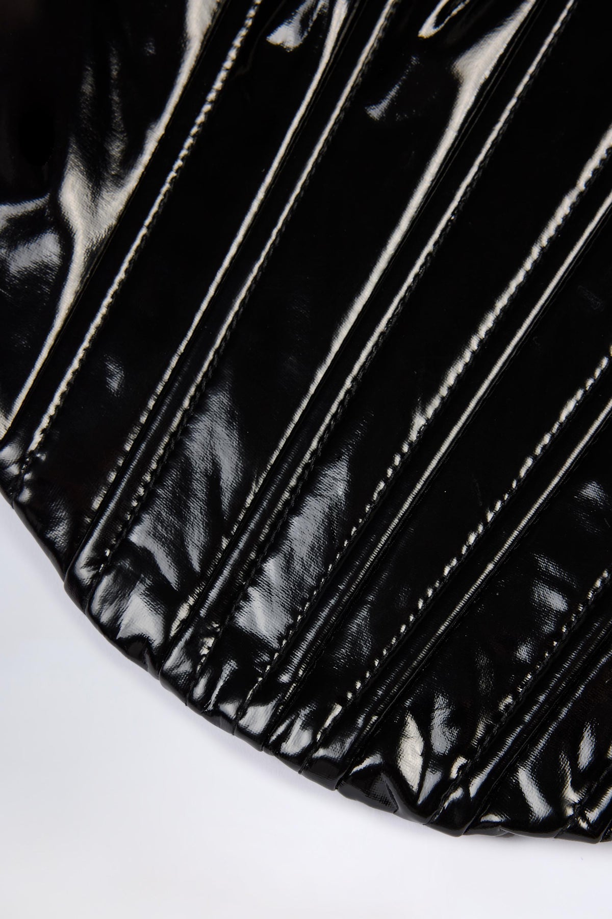 Vinyl Lace-Up Corset Top in Black