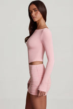 Modal Ruched Mid-Rise Mini Skirt in Candyfloss