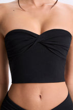 Modal Twist-Front Bandeau Top in Black