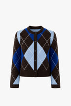 Deana Knitted Argyle Cardigan