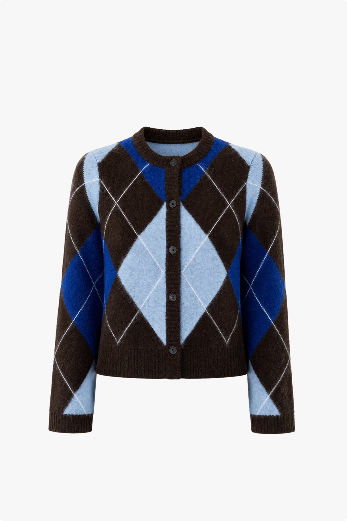Deana Knitted Argyle Cardigan