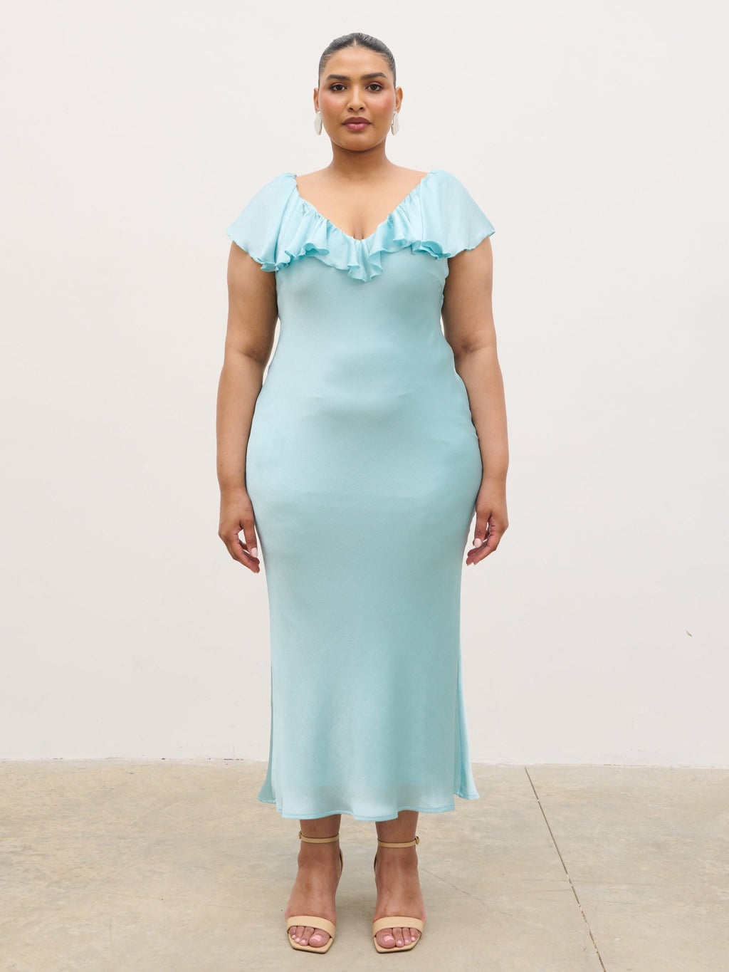 Adina Midaxi Dress Curve - Seaspray Blue