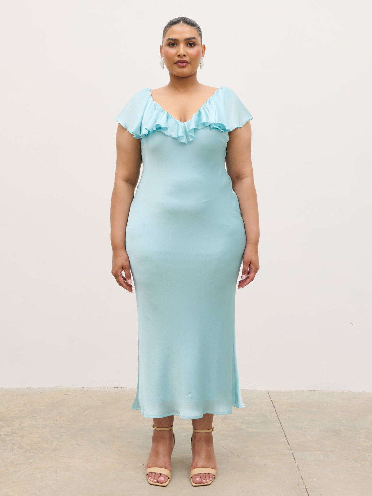 Adina Midaxi Dress Curve - Seaspray Blue