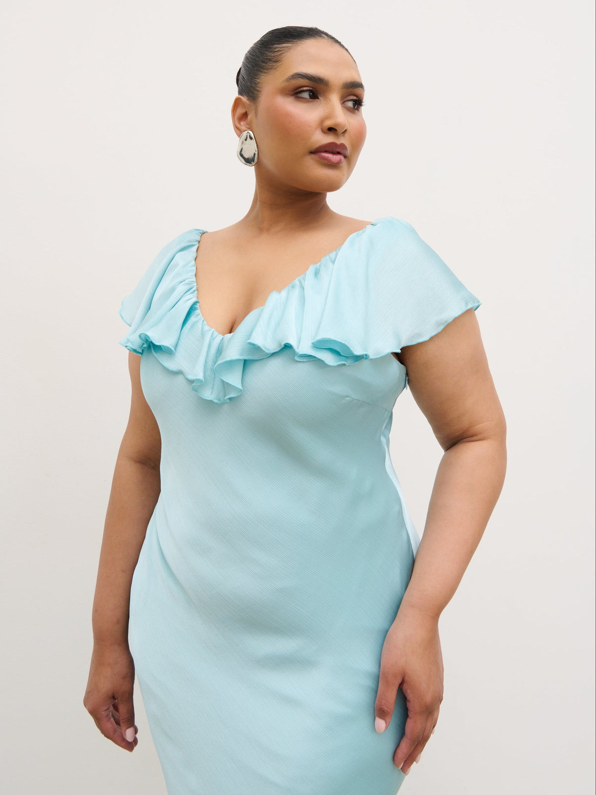 Adina Midaxi Dress Curve - Seaspray Blue