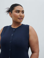 Alba Knit Waistcoat Curve - Navy