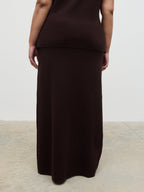 Alba Knit Maxi Skirt Curve - Chocolate