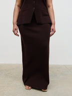 Alba Knit Maxi Skirt Curve - Chocolate