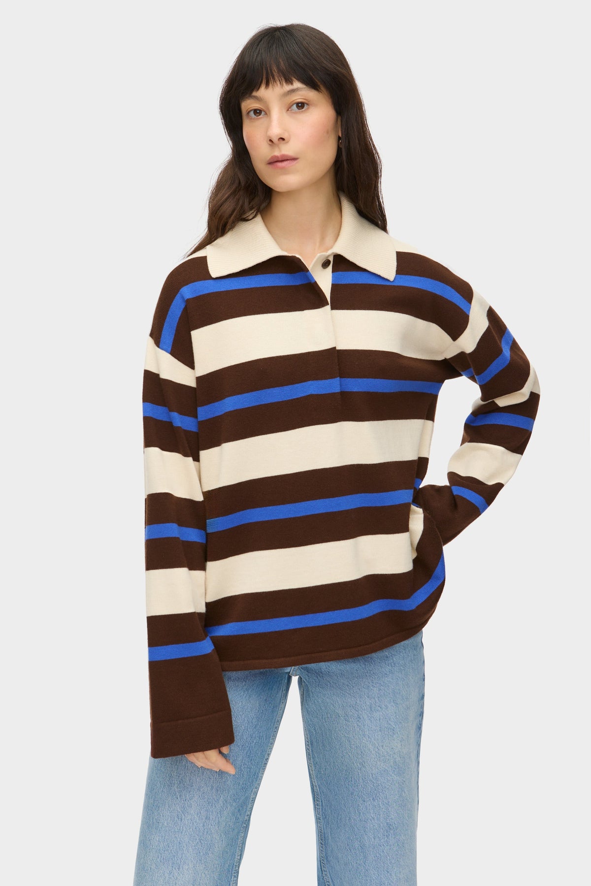 Ester Striped Polo Sweater