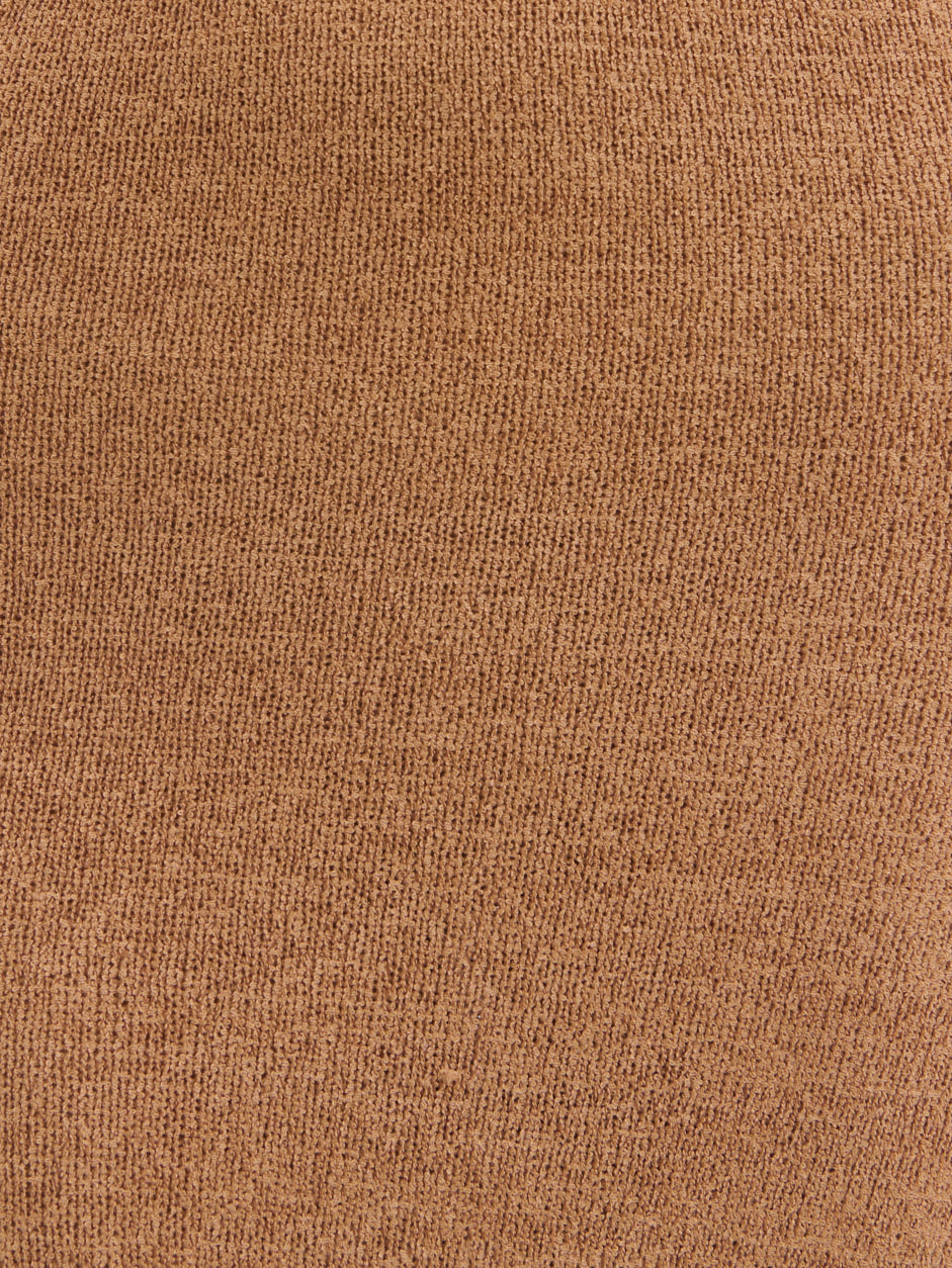 Amoura Knit Trim Detail Midaxi Dress - Deep Tan
