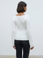 Annabeth Bow Knit Top - Cream