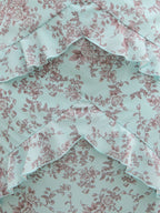 Aurelia Ruffle Maxi Dress Curve - Seaspray and Brown Floral