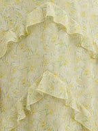 Aurelia Ruffle Maxi Dress - Lime Ditsy Floral