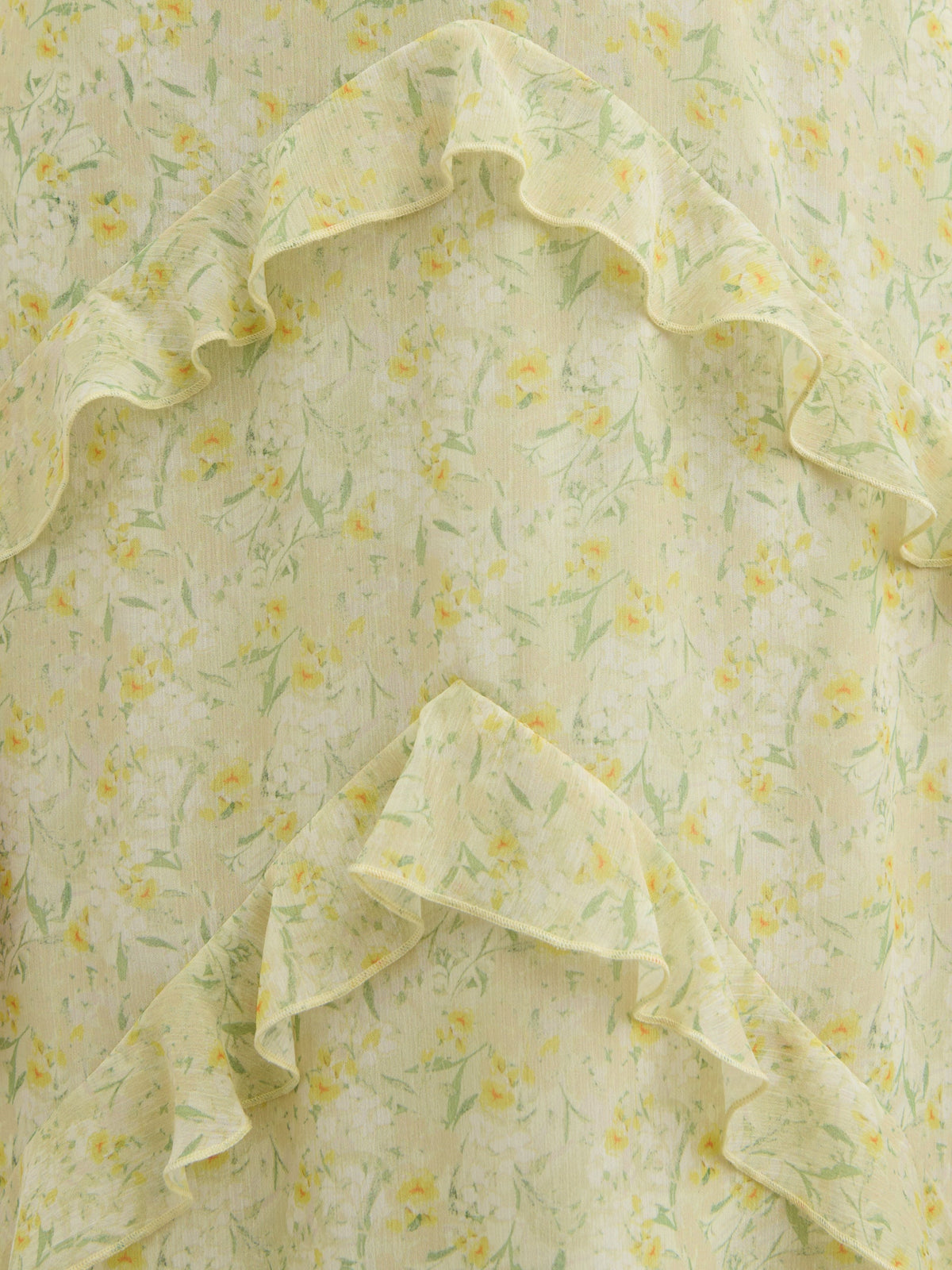 Aurelia Ruffle Maxi Dress - Lime Ditsy Floral