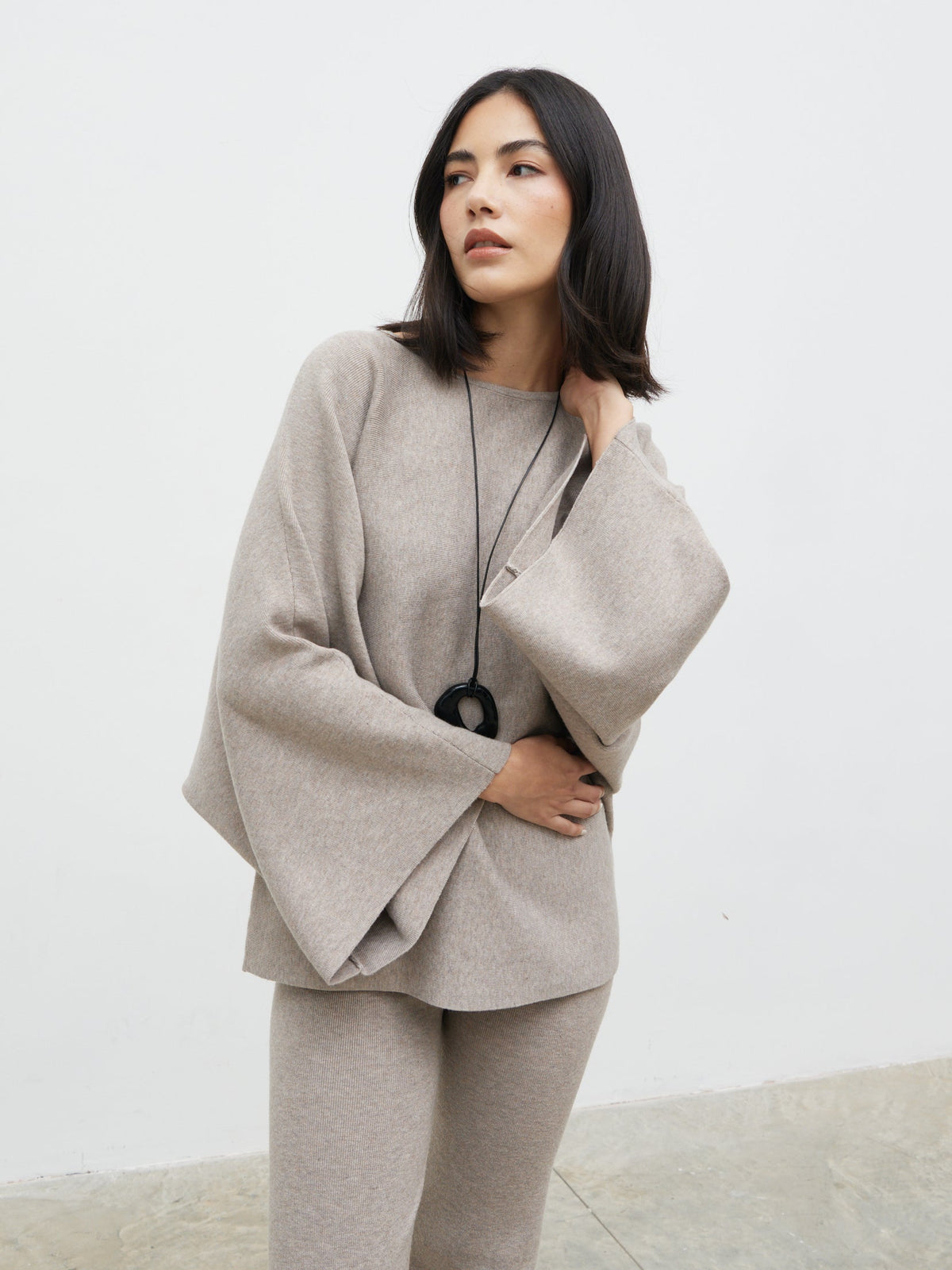 Aurelie Knit Trousers - Dark Taupe