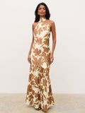 Avery High Neck Backless Maxi Dress - Autumn Petal
