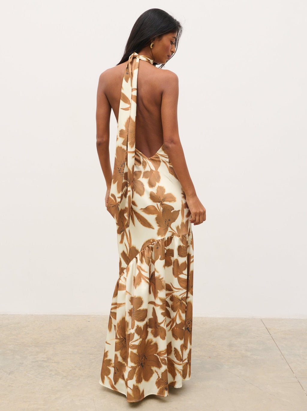 Avery High Neck Backless Maxi Dress - Autumn Petal